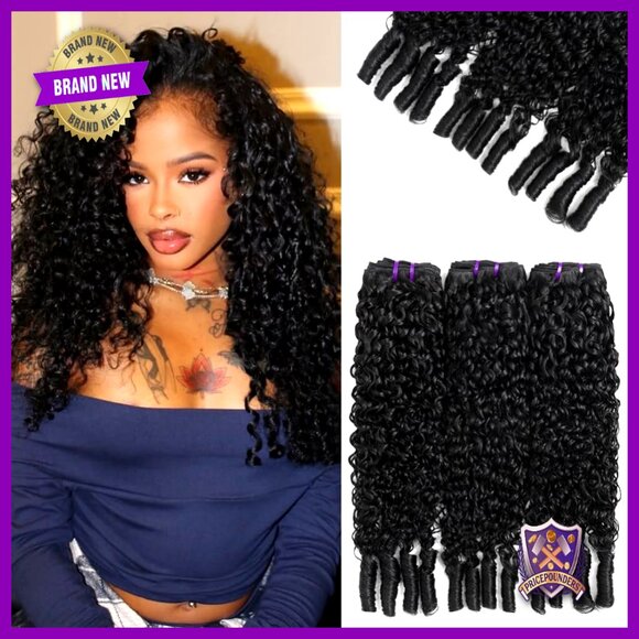 Virgin Burmese Curly Hair Extensions 18-22 Inch Water Wave Bundles main image 4